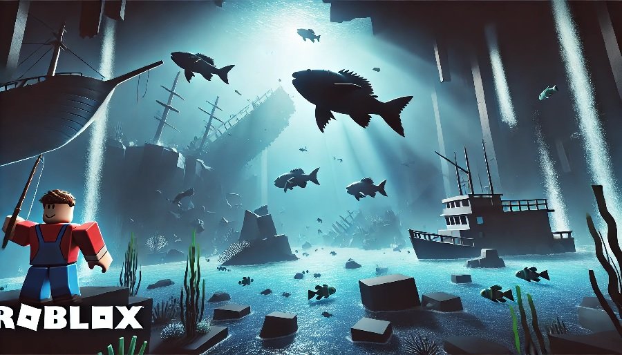 The challenging Deep Sea Trench fishing spot in Fisch Roblox with large, rare fish species.