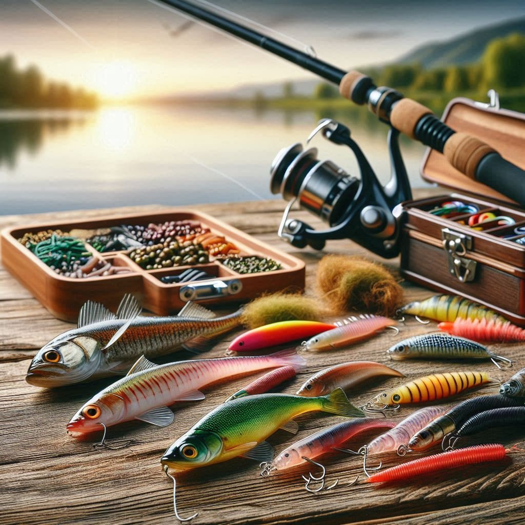 Fishing Rod with Fish. ishing Rod Set Up.